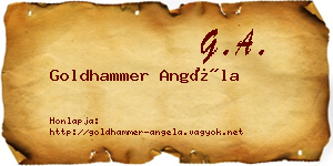 Goldhammer Angéla névjegykártya